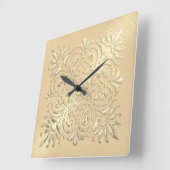  Gouden Embossed Look Vierkante Klok (Hoek)