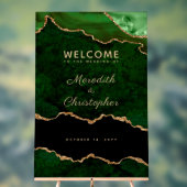 Gouden Emerald Groene Agaat Bruiloft Welkom Acryl Bord (Neutraal)