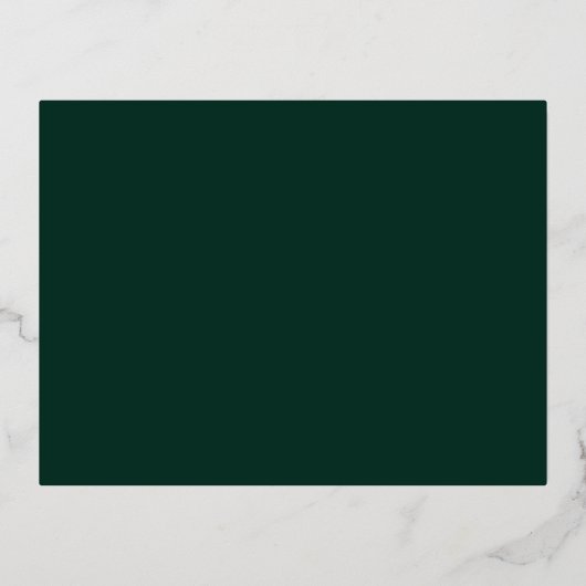 Gouden Emerald Groene Bloemen Border Monogram Deta Folie Uitnodiging Briefkaart (Achterkant)