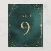 Gouden Emerald Groene Hemelse Bruiloft Tafel Numme (Voorkant)