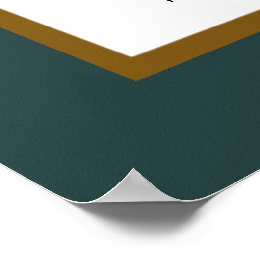 Gouden Emerald Winter Bruiloft Zitting Grafiek Poster (Hoek)