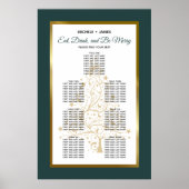 Gouden Emerald Winter Bruiloft Zitting Grafiek Poster (Voorkant)