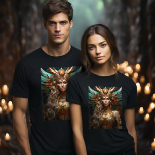 Gouden empowerment: Noorse Vikinggodin Freyja T-shirt
