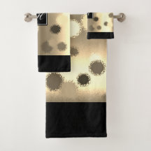 Gouden en Beige Abstracte Sferen Badhanddoek Set