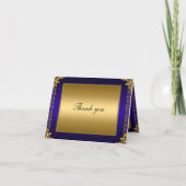 Gouden en blauwe bedankkaart Voeg eigen tekst toe (Voorkant)