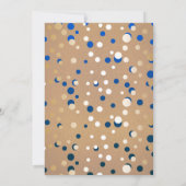 Gouden en blauwe Confetti Elegante huwelijksuitnod Kaart (Achterkant)