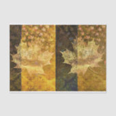 Gouden en Blauwe Dromerige Herfst bladeren Collage Tissuepapier (Voorkant)