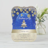 gouden en blauwe feestdag kaart (Staand voorkant)