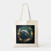 Gouden en Blauwe Gelukkige Dolfijn Tote Bag (Achterkant)