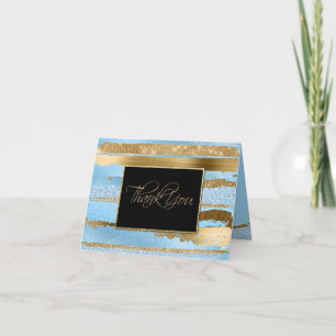 Gouden en Blauwe Glam dankt u nota neemt van Kaart