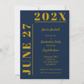 Gouden en Blauwe GraduPartij Kaart (Voorkant)