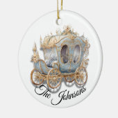  gouden en blauwe koets - Custom Keramisch Ornament (Links)