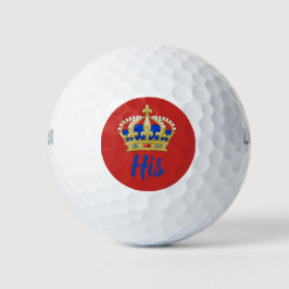 Gouden en blauwe kroon - de zijne golfballen