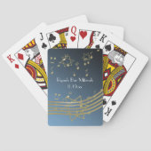 Gouden en Blauwe Muziekbar Mitswa Speelkaarten (Achterkant)