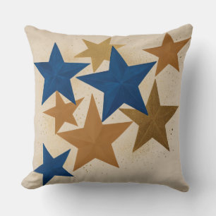 Gouden en blauwe sterren kussen