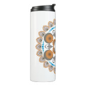 Gouden en blauwe stip Mandela Thermosbeker (Gedraaid links)