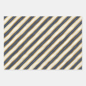 Gouden en blauwe strepen inpakpapier vel (Voorkant 2)