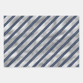 Gouden en blauwe strepen inpakpapier vel (Voorkant)