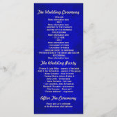  gouden en blauwe trouwprogramma's programmakaart (Achterkant)