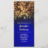  gouden en blauwe trouwprogramma's programmakaart (Voorkant)