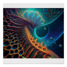 Gouden en blauwe varen perfect poster