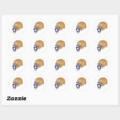 gouden en blauwe voetbalhelm vectorafbeelding ronde sticker (Vel)