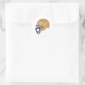 gouden en blauwe voetbalhelm vectorafbeelding ronde sticker (Tas)