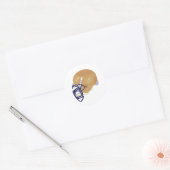 gouden en blauwe voetbalhelm vectorafbeelding ronde sticker (Envelop)
