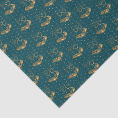 Gouden en Blauwgroen Blauwe Kerstklokken Tissuepapier (Detail)