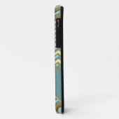 Gouden en Blauwgroen Chevron Pattern Case-Mate iPhone Case (Achterkant/links)