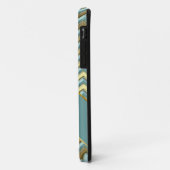 Gouden en Blauwgroen Chevron Pattern Case-Mate iPhone Case (Achterkant/links)