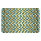 Gouden en Blauwgroen Chevron Pattern Magneet (Horizontaal)
