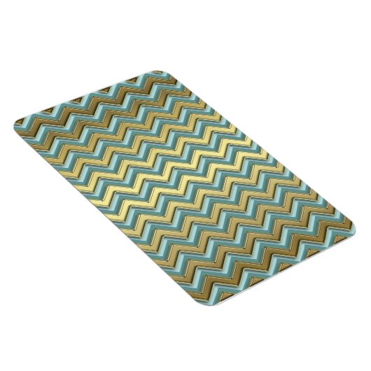 Gouden en Blauwgroen Chevron Pattern Magneet (Rechterzijde)