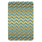 Gouden en Blauwgroen Chevron Pattern Magneet (Verticaal)