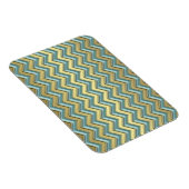 Gouden en Blauwgroen Chevron Pattern Magneet (Rechterzijde)