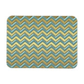 Gouden en Blauwgroen Chevron Pattern Magneet (Horizontaal)