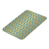 Gouden en Blauwgroen Chevron Pattern Magneet (Linkerzijde)
