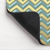Gouden en Blauwgroen Chevron Pattern Muismat (Hoek)