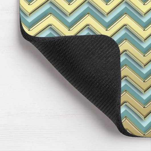 Gouden en Blauwgroen Chevron Pattern Muismat (Hoek)