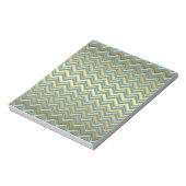 Gouden en Blauwgroen Chevron Pattern Notitieblok (Linkerzijde)