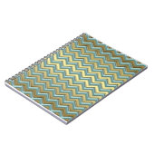 Gouden en Blauwgroen Chevron Pattern Notitieboek (Linkerzijde)