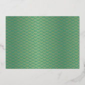 Gouden en Blauwgroen Chinese Nieuwjaarsslang Folie Feestdagenkaart (Achterkant)