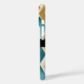 Gouden en Blauwgroen diamanten Case-Mate iPhone Case (Achterkant / Links)