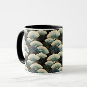 Gouden en Blauwgroen Japans-geïnspireerde Fan Patt Mok (Voorkant links)