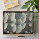 Gouden en Blauwgroen Japans-geïnspireerde Fan Patt Tissuepapier (Geschenk)