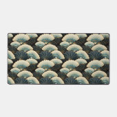 Gouden en Blauwgroen Patroon Japans-geïnspireerde  Bureaumat (Voorkant)