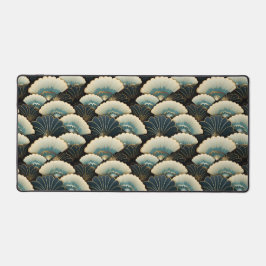 Gouden en Blauwgroen Patroon Japans-geïnspireerde  Bureaumat