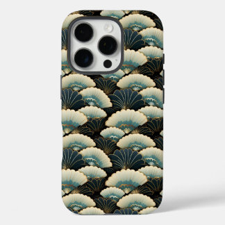 Gouden en Blauwgroen Patroon Japans-geïnspireerde iPhone 16 Pro Hoesje