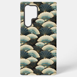 Gouden en Blauwgroen Patroon Japans-geïnspireerde  Samsung Galaxy Hoesje