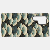 Gouden en Blauwgroen Patroon Japans-geïnspireerde  Samsung Galaxy Hoesje (Achterkant horizontaal)